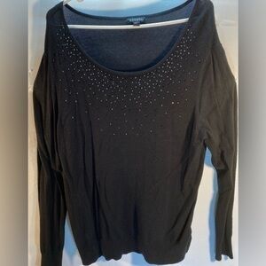 GEORGE BLACK SEQUINS TOP/SWEATER XL (16/18)